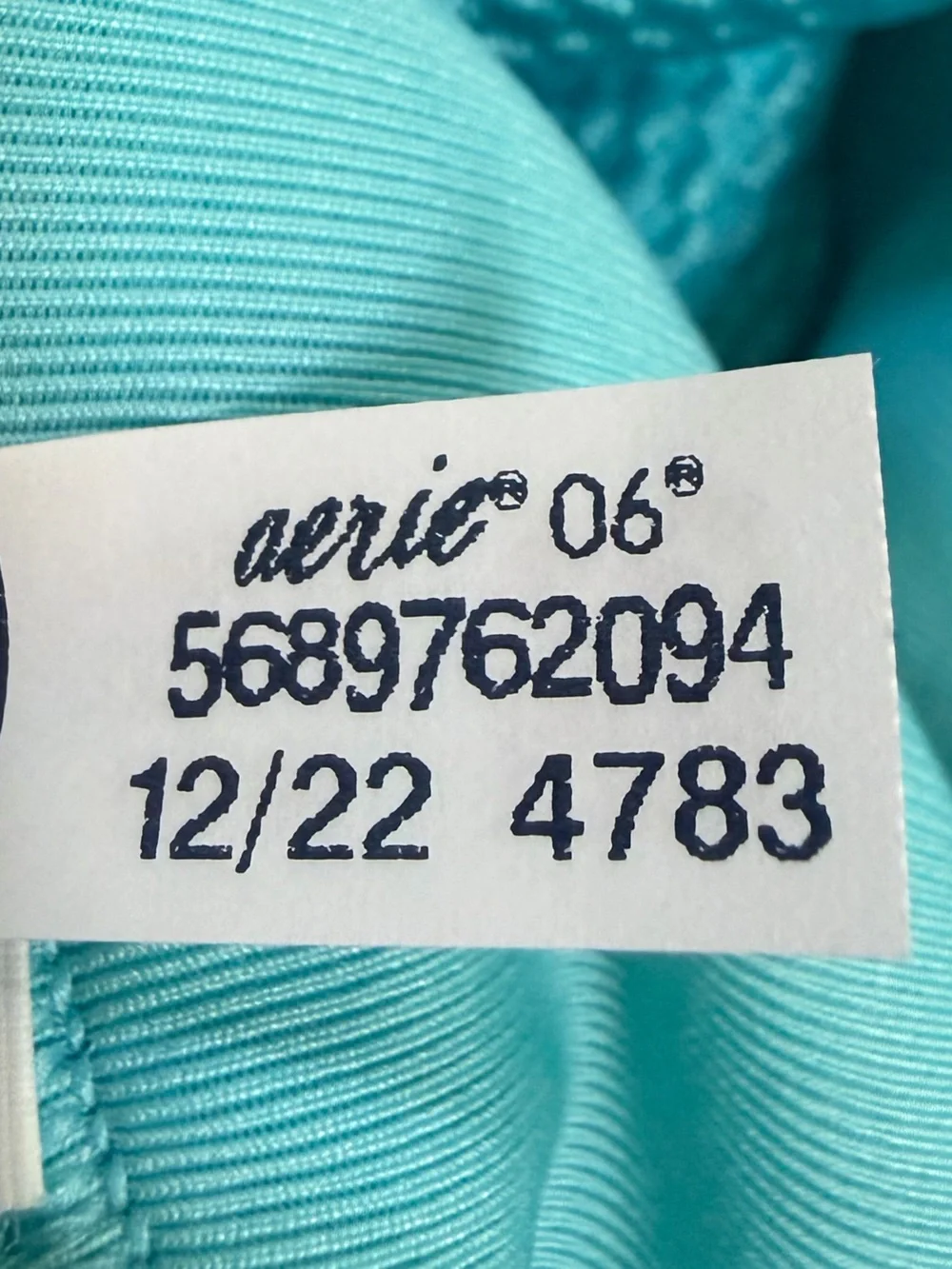 Aerie Turquoise V-Notch Bikini Top with High-Waist Bottoms Swimsuit XXL NWT